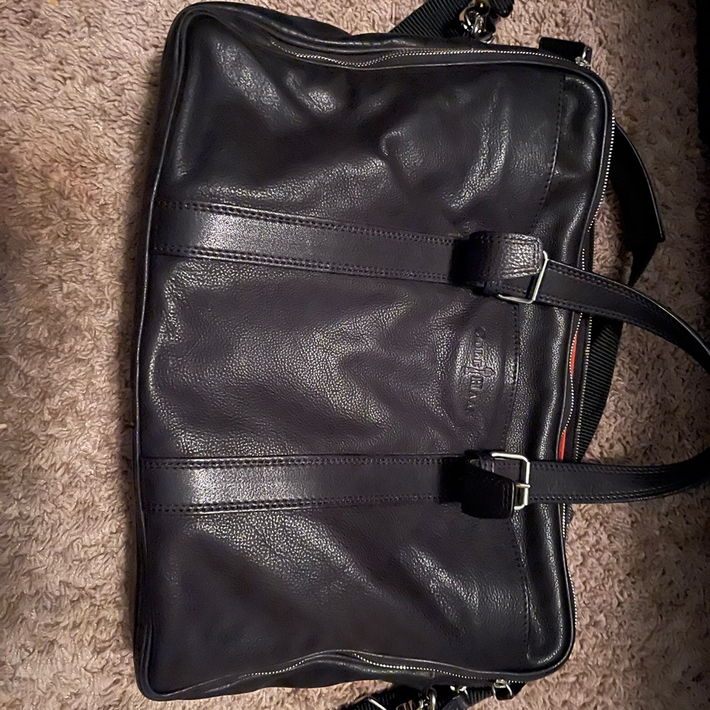 Cole Haan Black Leather Men's Briefcase with Top Handles